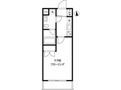 ミテッツァ大森II(1K/6階)の間取り写真
