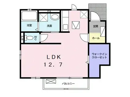 プリムローズKIV(ワンルーム/1階)の間取り写真