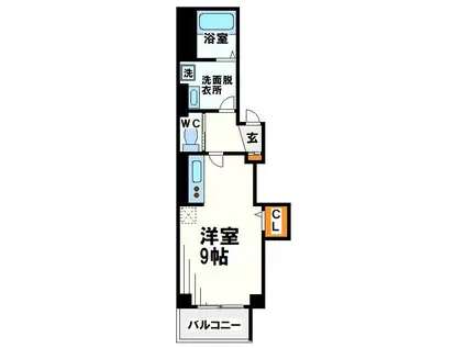 YSコート仙川(1K/3階)の間取り写真