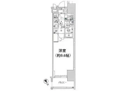 ソルテラスNAMBAフロント(1K/3階)の間取り写真