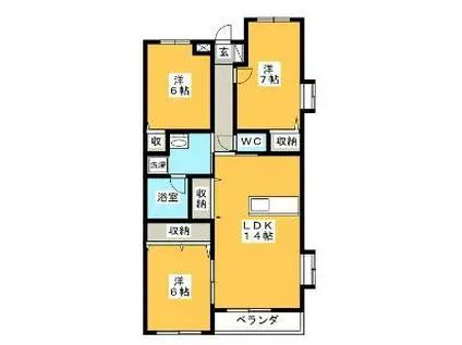 レアールソフィアA・B(3LDK/1階)の間取り写真