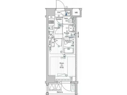 PREMIUM CUBE 大井町 MO(1K/4階)の間取り写真