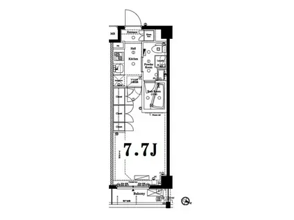アクサス西馬込アジールコート(1K/3階)の間取り写真