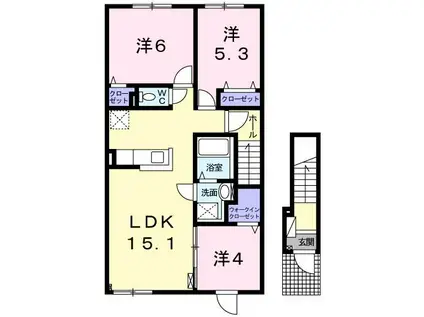 BON GRACE II(3LDK/2階)の間取り写真