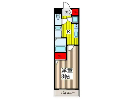 JR京浜東北線 北浦和駅 徒歩3分 10階建 築13年(1K/3階)の間取り写真