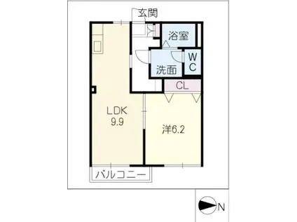 レゾルム(1LDK/1階)の間取り写真