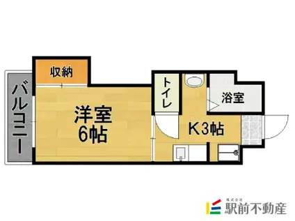 プチメゾーン唐原(1K/2階)の間取り写真