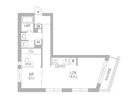 GRANDUO荻窪3(1LDK/2階)の間取り写真