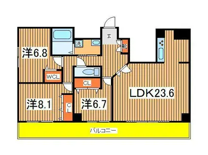エルピス(3LDK/4階)の間取り写真