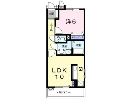 ステイションランドナガタキII(1LDK/1階)の間取り写真