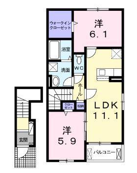 クレストールKM II(2LDK/2階)の間取り写真
