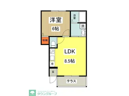 アクアシティ追分(1LDK/1階)の間取り写真