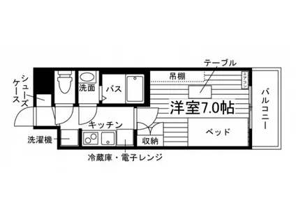 UNI ETERNA 福井乾徳(1K/1階)の間取り写真