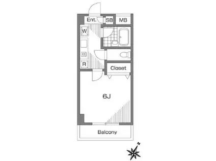 マノアコート(1K/4階)の間取り写真