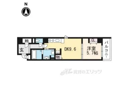 シャルム祇園三条(1LDK/1階)の間取り写真