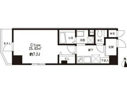 MDM芝公園/エムディーエム芝公園(1K/3階)の間取り写真