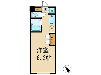 ビートルズスクエア BEATLES SQUARE(1K/3階)の間取り写真