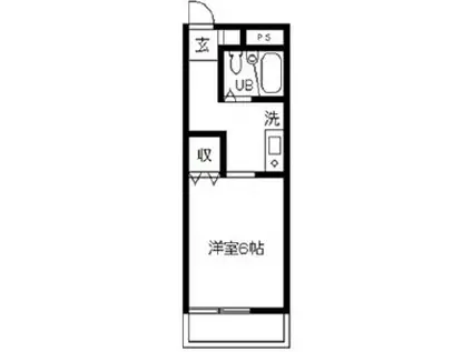 玉川ガーデンホームズ(1K/2階)の間取り写真