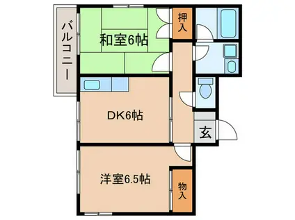 コート355(2DK/2階)の間取り写真