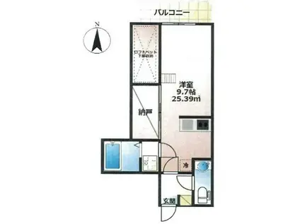 ベストステージ新狭山I(ワンルーム/2階)の間取り写真