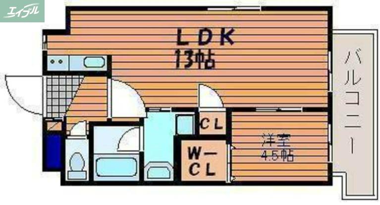 下中野S-1ビル(1LDK/2階)の間取り写真
