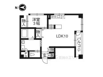 阪急京都線 京都河原町駅 徒歩5分 5階建 築22年(1LDK/4階)の間取り写真