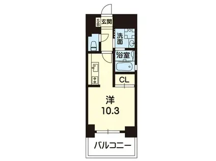 KーSMARTけやき通(ワンルーム/7階)の間取り写真