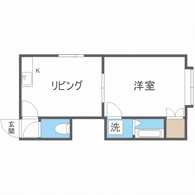 エミネンス栄通(1DK/3階)の間取り写真
