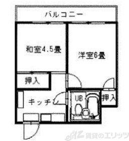 フラットピア(2K/2階)の間取り写真