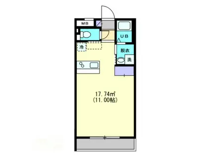 レジデンスM(1K/2階)の間取り写真