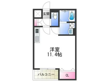 LUCE御崎(ワンルーム/1階)の間取り写真