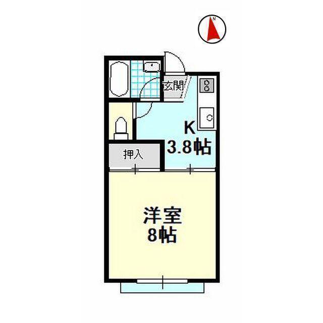 ドミールヨシダ(1K/2階)の間取り写真