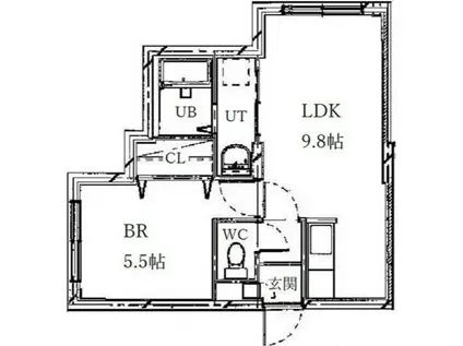 フォルム環状(1LDK/2階)の間取り写真