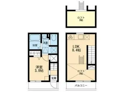テラスハウス小杉(1LDK/1階)の間取り写真