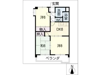 ベルテ21MIURA(3DK/3階)の間取り写真