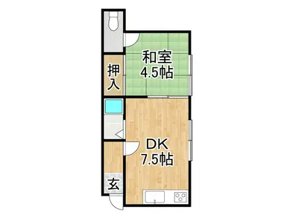 シャルム17条(1DK/1階)の間取り写真