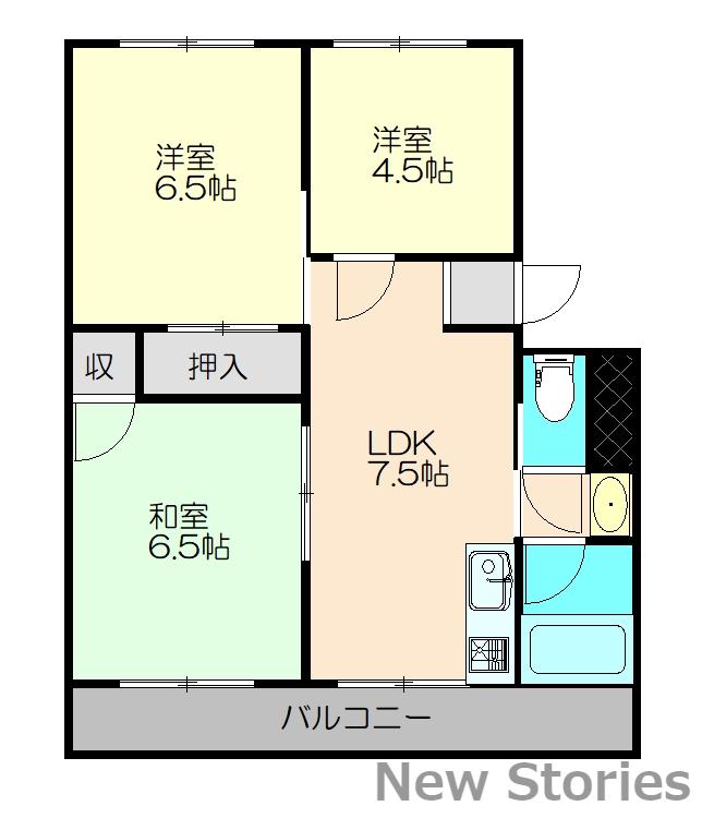 宇野ビル2号(3DK/3階)の間取り写真