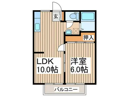 サイレントハイム(1LDK/2階)の間取り写真