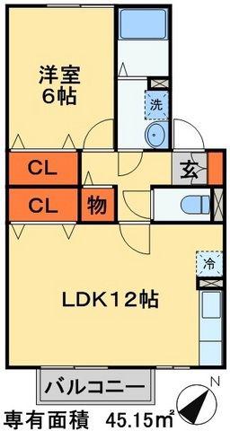 サンパティーク・さくら(1LDK/2階)の間取り写真