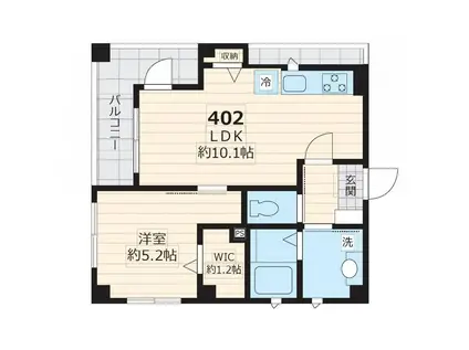 エクセルカーナ祐天寺(1LDK/4階)の間取り写真