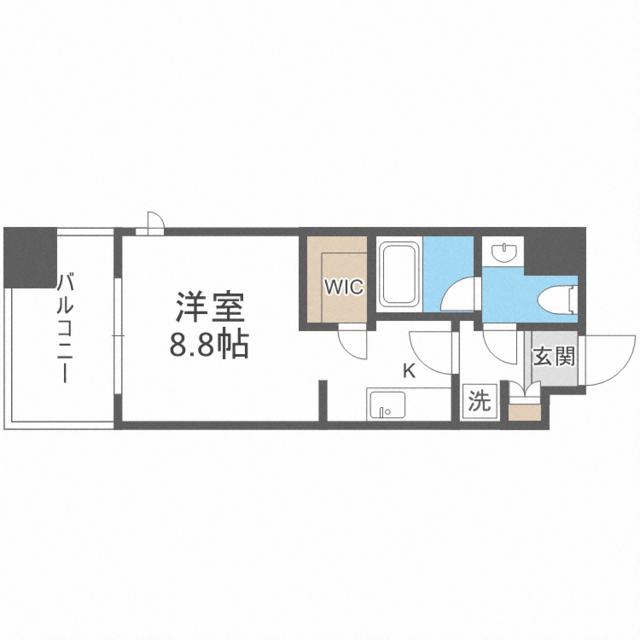 パークアクシス福岡県庁前(ワンルーム/4階)の間取り写真