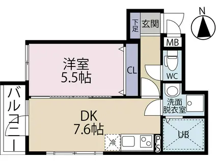 LIBERTY長町南(1DK/4階)の間取り写真
