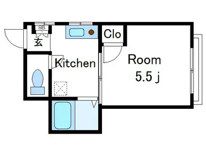 ワンナインハウス(1K/2階)の間取り写真