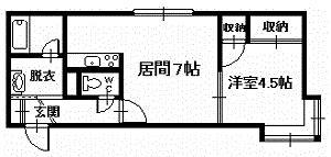 シュテルンハイム(1DK/2階)の間取り写真