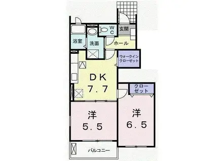 エンジェル・ハート(2DK/1階)の間取り写真