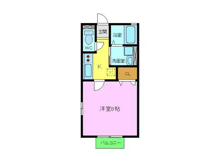 グランドソレイユ(1K/2階)の間取り写真