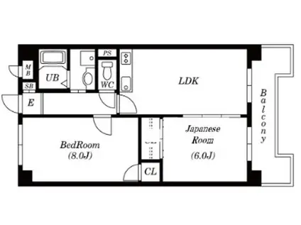 ブルームコートII(2LDK/6階)の間取り写真