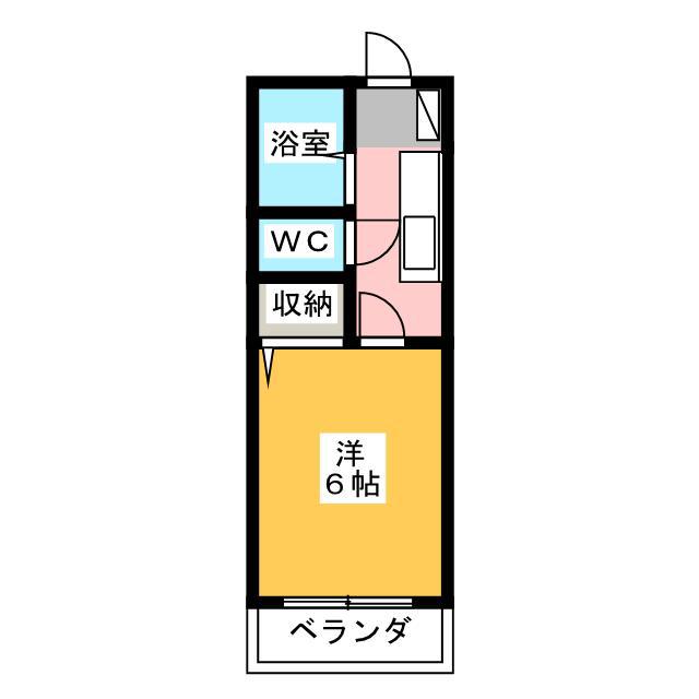 静岡鉄道静岡清水線 県立美術館前駅 徒歩3分 2階建 築30年(1K/1階)の間取り写真
