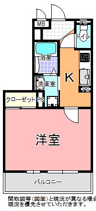 プライムコート白梅(1K/2階)の間取り写真