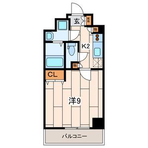 ラベラヴィータ横浜大通公園(1K/2階)の間取り写真